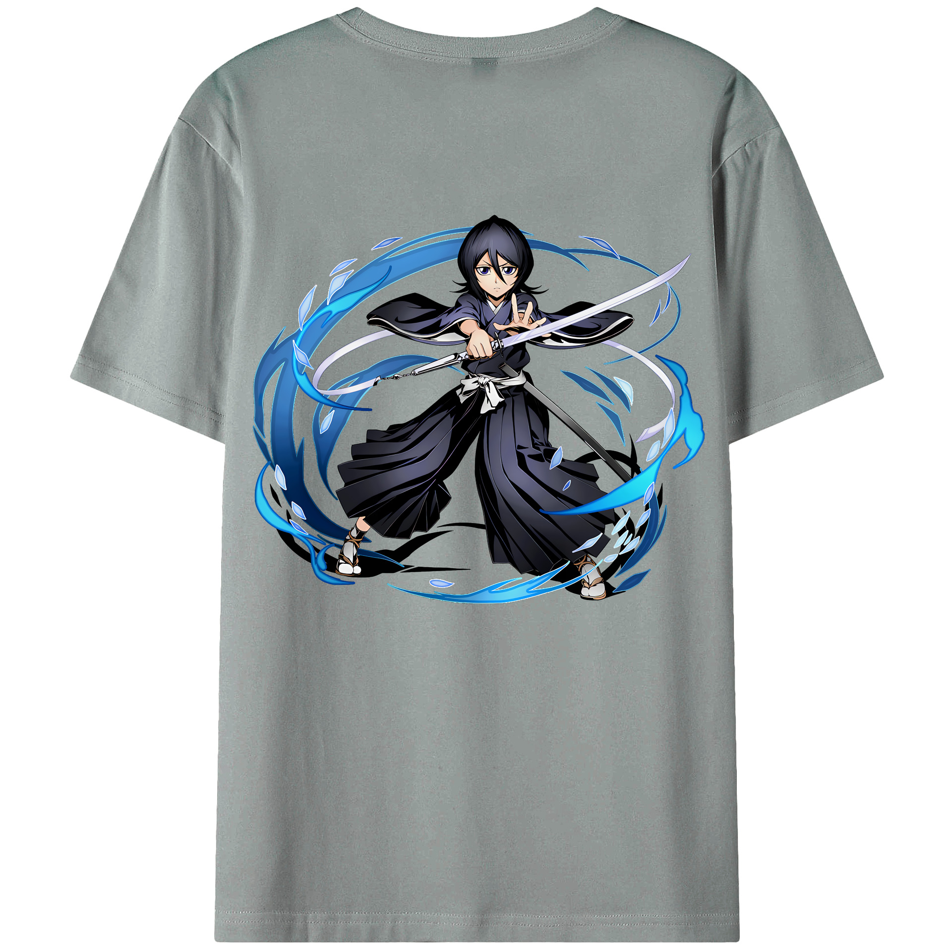 （画像用） ブリーチ 朽木ルキア BLEACH Kuchiki Rukia 綿100％ メンズ半袖Tシャツ（バックプリント） 通気性
